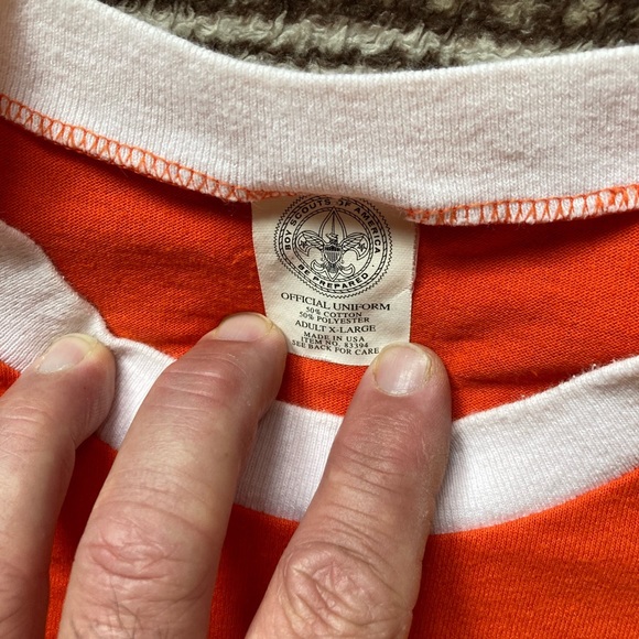 Vtg BSA Adult Sz XL Tiger Cub orange ringer shirt - Picture 3 of 3